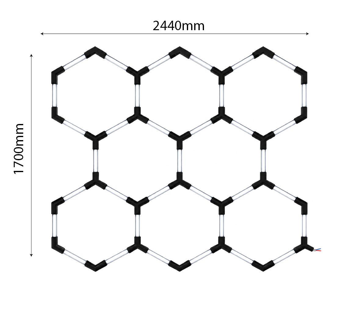 Светодиодный потолочный светильник HEXAGON, 280W, 4000K, 33600LM, P44, 244x170cm